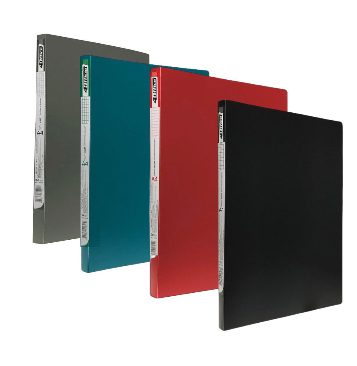 Папка-швидкозшивач А4 металева пружина 4Office 4-213 03040300 асорті